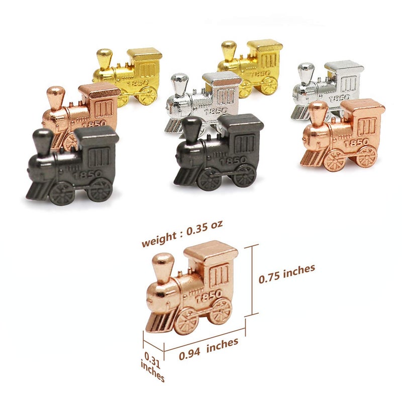 Exqline Mexican Train Dominoes Accessories - with 6.5" Pine Mexican Train Hub, 70-Sheets Mexican Train Score Pads and 8 Colored Die-Cast Train Markers, for Mexican Dominoes Train Game Set - Image 5